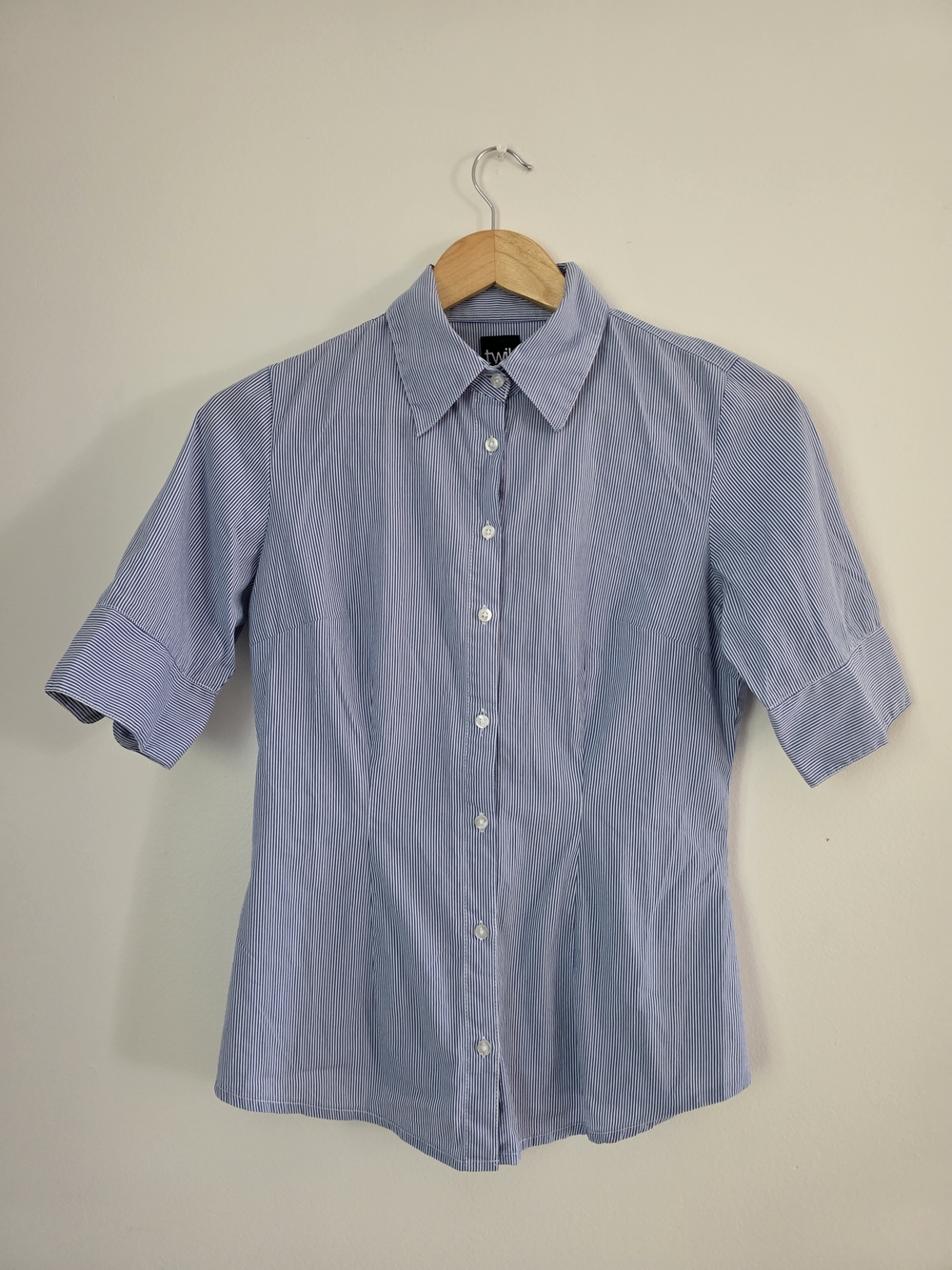 twik Blue and White Pinstripe Women's Button-Down Shirt